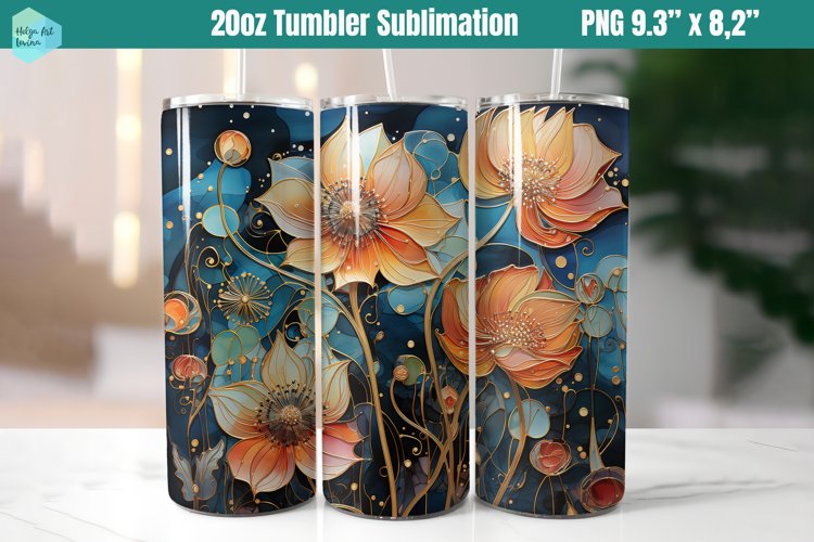 Flowers 20 OZ Skinny Tumbler Sublimation