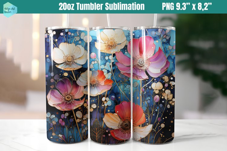 Flowers 20 OZ Skinny Tumbler Sublimation