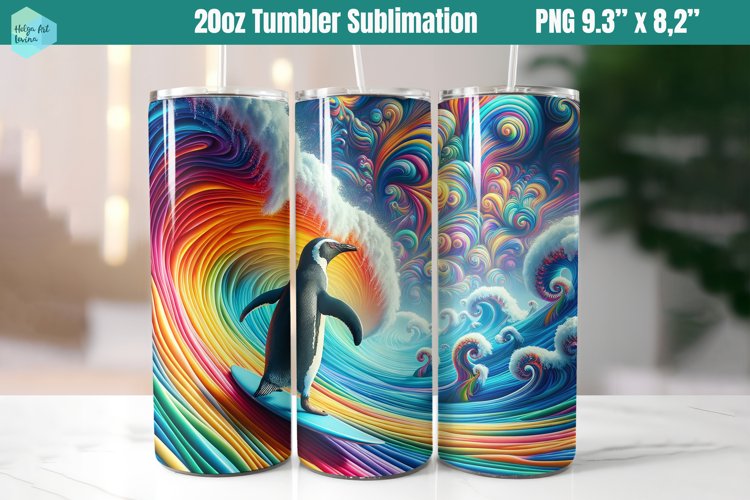 3D penguin 20 OZ Skinny Tumbler Sublimation