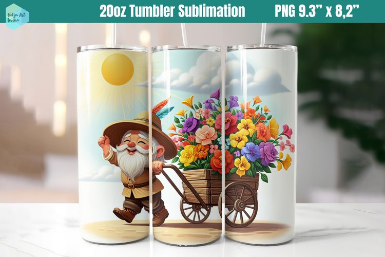 Flowers 20 OZ Skinny Tumbler Sublimation