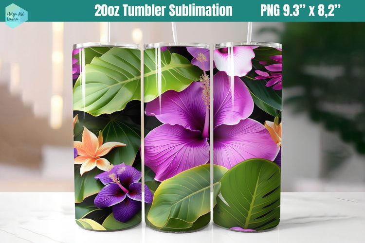 20 OZ Tumbler Sublimation | Tropic Flowers sublimation