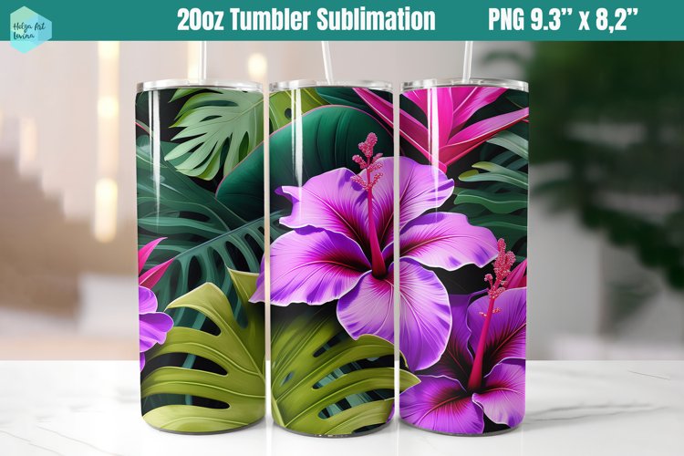 20 OZ Tumbler Sublimation | Tropic Flowers sublimation