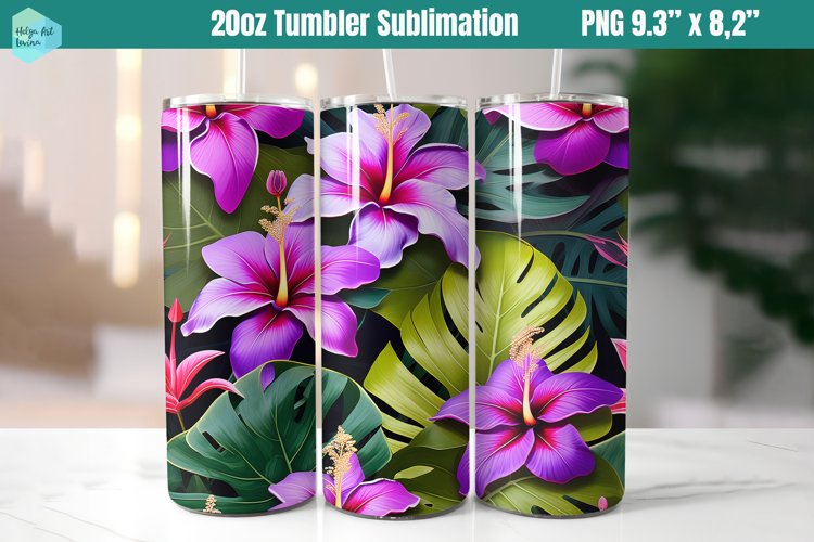20 OZ Tumbler Sublimation | Tropic Flowers sublimation