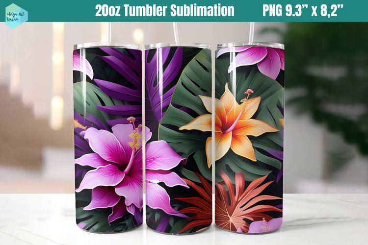 20 OZ Tumbler Sublimation | Tropic Flowers sublimation