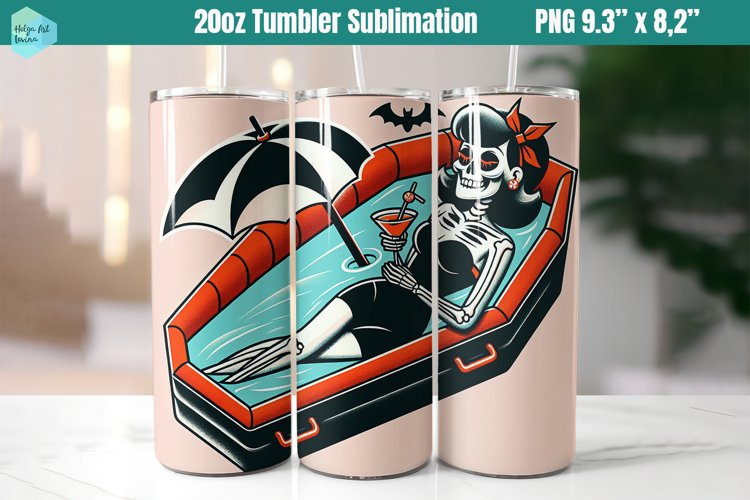 Funny Witch 20 OZ Skinny Tumbler Sublimation example image 1