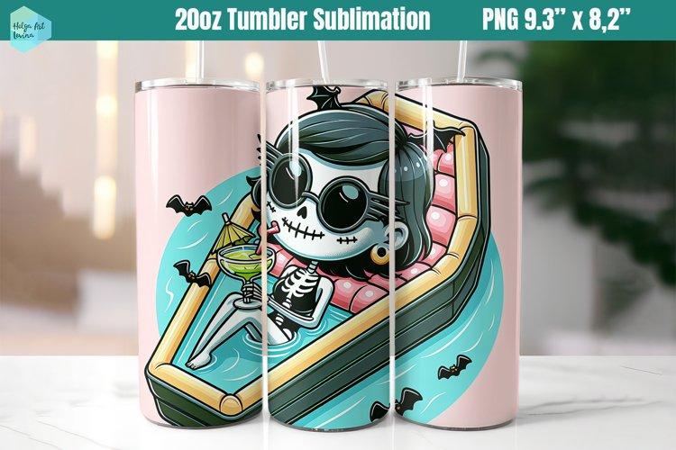 Funny Witch 20 OZ Skinny Tumbler Sublimation example image 1