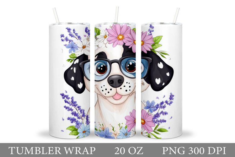Cute Dog Tumbler Design. Dog Summer Tumbler Sublimation