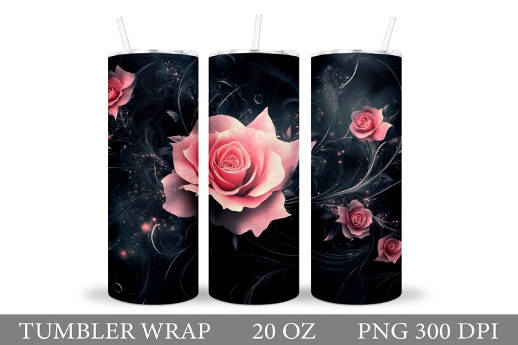 Roses Tumbler Wrap. Flowers Tumbler Sublimation