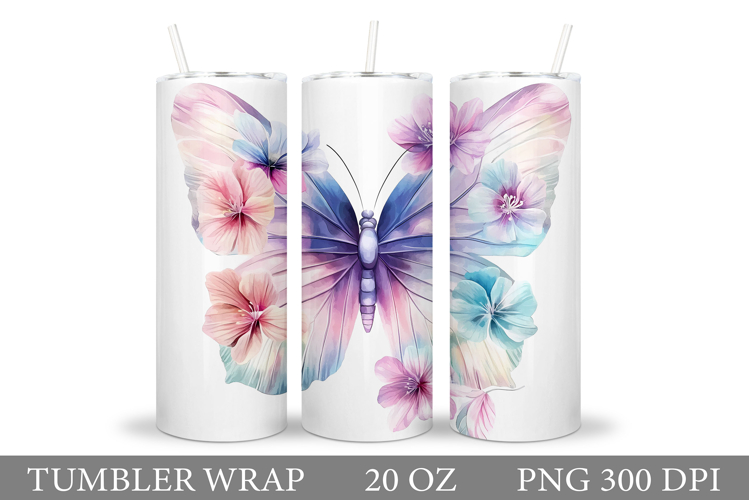 Butterflies Tumbler Design. Butterfly Tumbler Sublimation