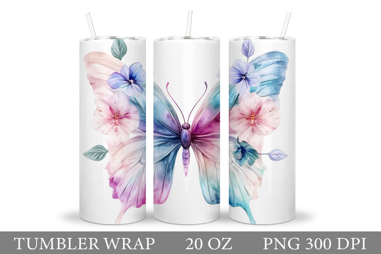 Butterflies Tumbler Design. Butterfly Tumbler Sublimation