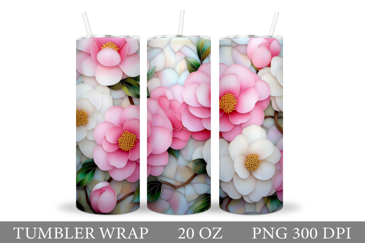 Floral Tumbler Design. Flowers Tumbler Sublimation