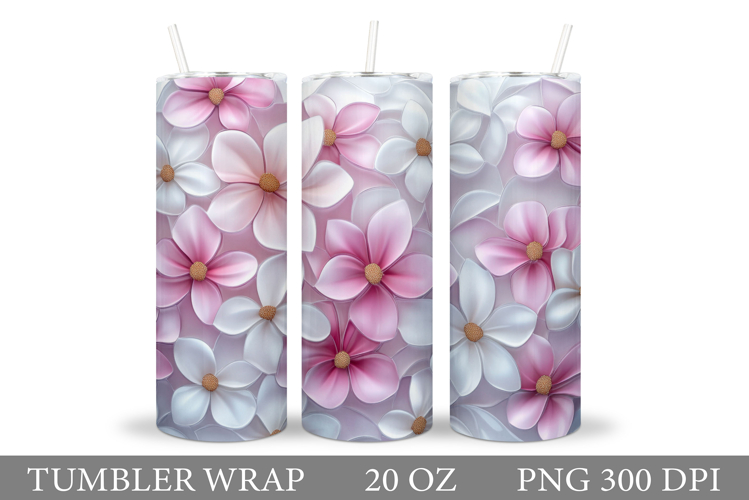 Floral Tumbler Design. Flowers Tumbler Sublimation