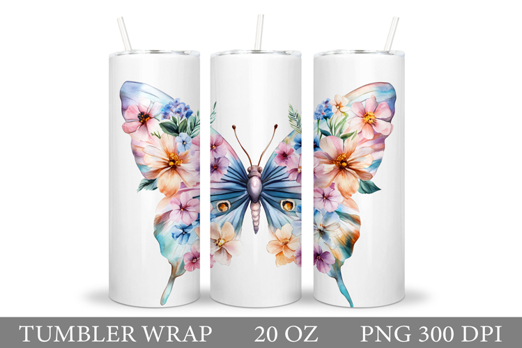 Butterflies Tumbler Design. Butterfly Tumbler Sublimation