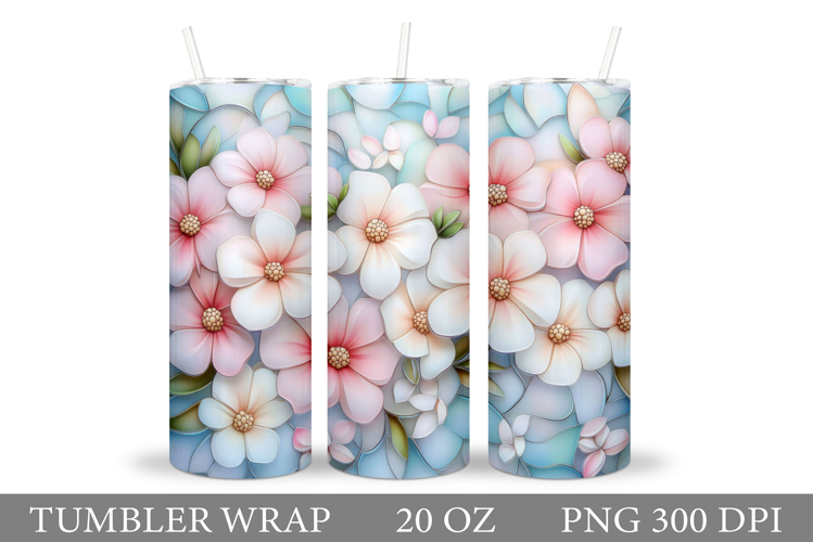 Floral Tumbler Design. Flowers Tumbler Sublimation