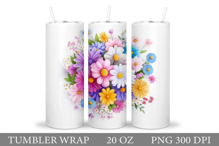Floral Tumbler Design. Flowers Tumbler Sublimation