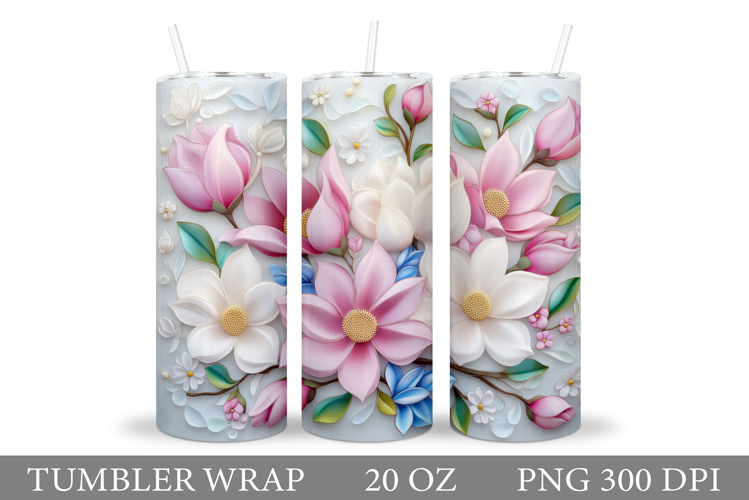 Flowers Tumbler Design. Sublimation Tumbler Flower