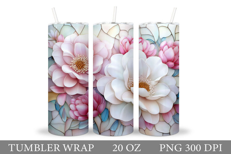 Floral Tumbler Design. Flowers Tumbler Sublimation