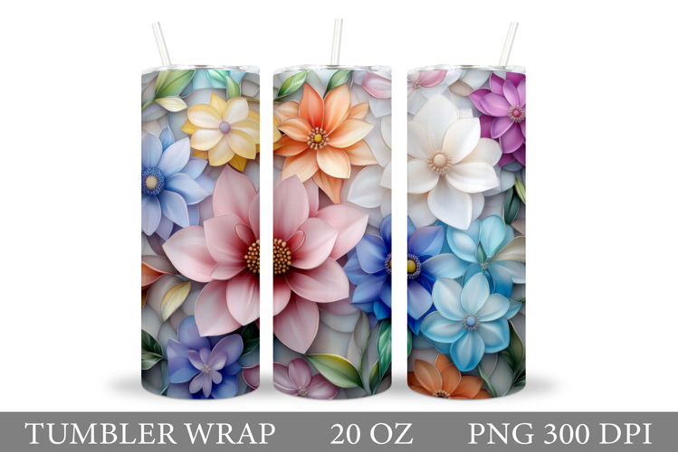 Flowers Tumbler Design. Sublimation Tumbler Flower