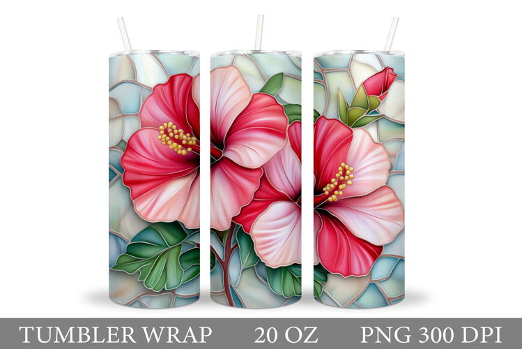 Tropical Flowers Tumbler Design. Flowers Tumbler Sublimation
