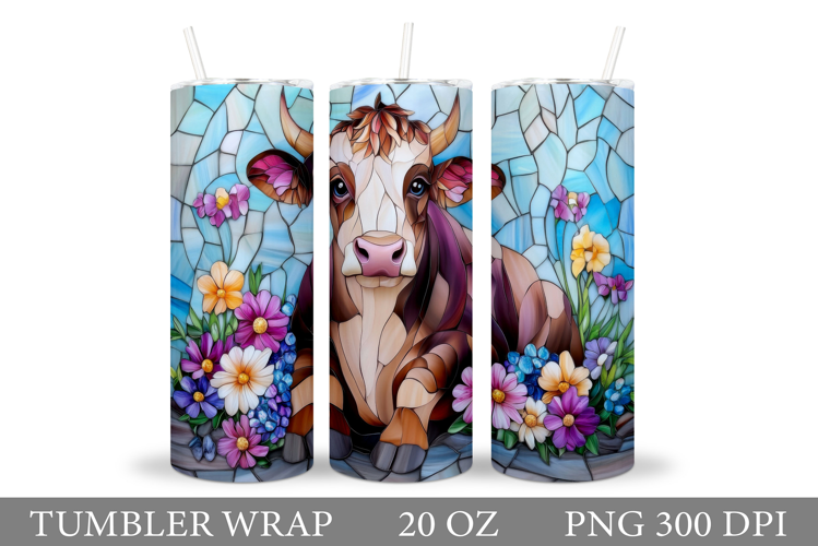 Cute Cow Tumbler Design. Cow Tumbler Sublimation