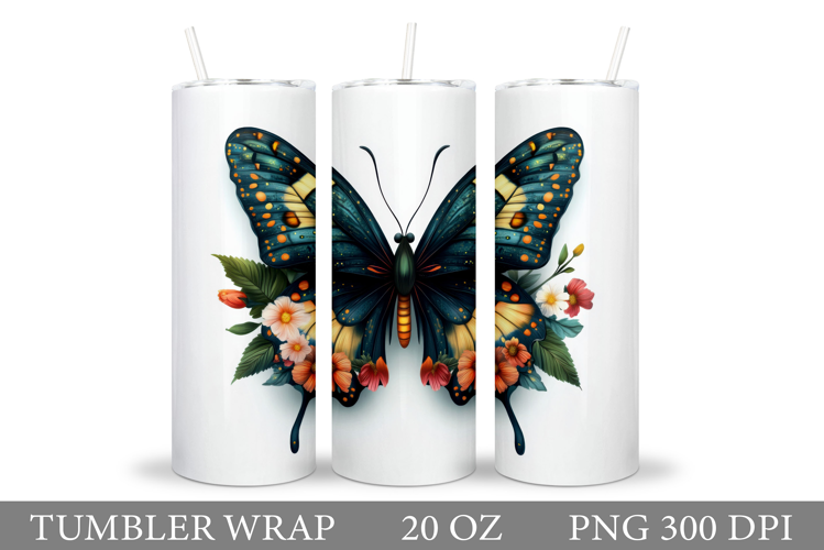Butterflies Tumbler Design. Butterfly Tumbler Sublimation