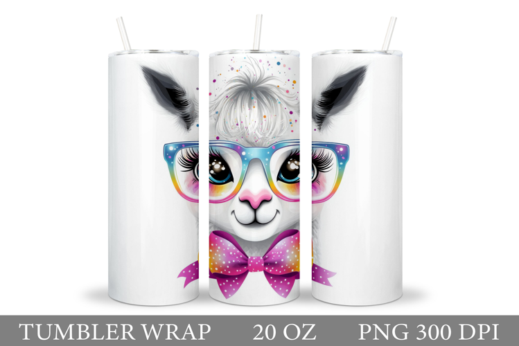 Cute Lama Tumbler Design. Cute Lama Sublimation