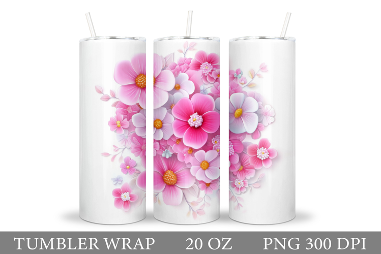 Flowers Tumbler Design. Sublimation Tumbler Flower