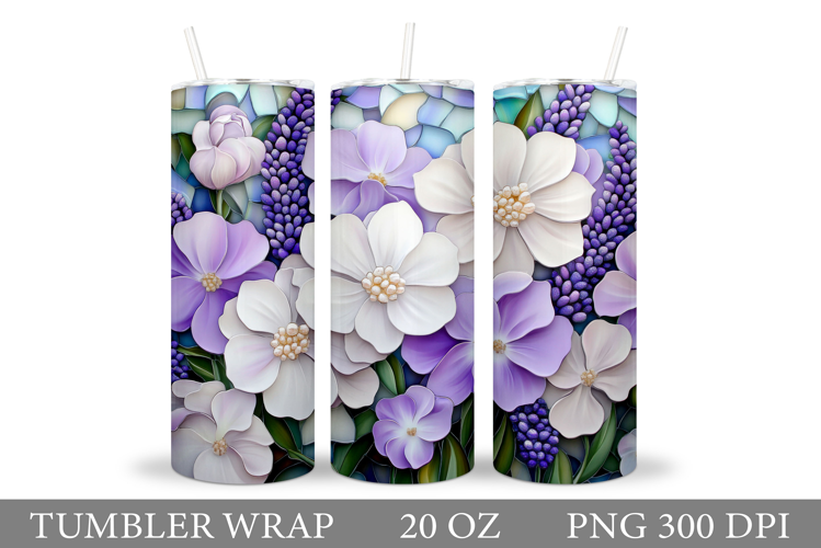 Floral Tumbler Design. Flowers Tumbler Sublimation