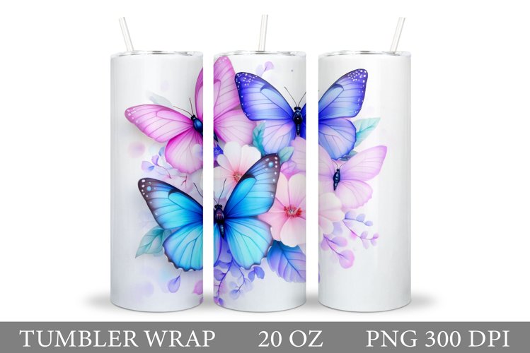 Butterflies Tumbler Design. Butterfly Tumbler Sublimation