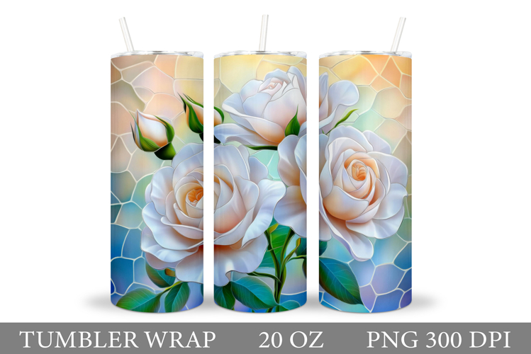 Roses Tumbler Sublimation. Flowers Tumbler Design