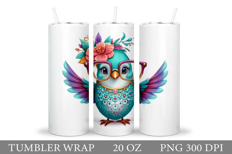 Cute Bird Tumbler Design. Cute Bird Sublimation