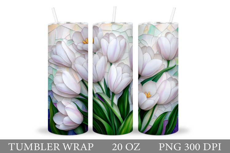 Tulips Tumbler Design. Flowers Tumbler Sublimation
