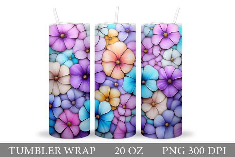 Floral Tumbler Design. Flowers Tumbler Sublimation