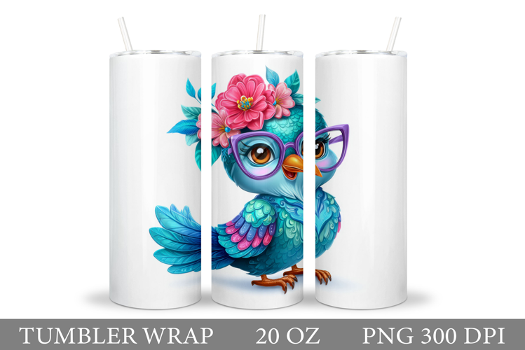 Cute Bird Tumbler Design. Cute Bird Sublimation