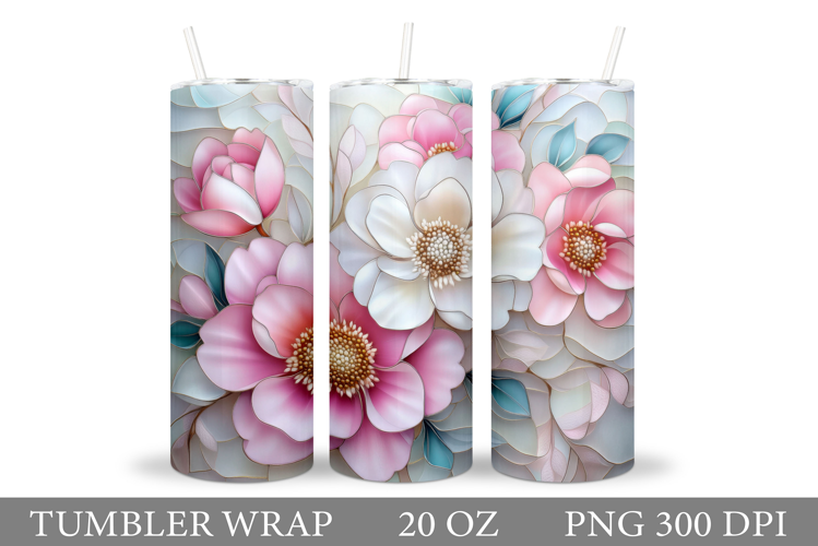 Floral Tumbler Design. Flowers Tumbler Sublimation