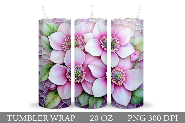 Flowers Tumbler Design. Sublimation Tumbler Flower