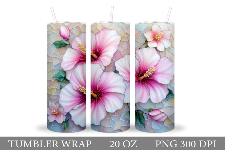 Tropical Flowers Tumbler Design. Flowers Tumbler Sublimation