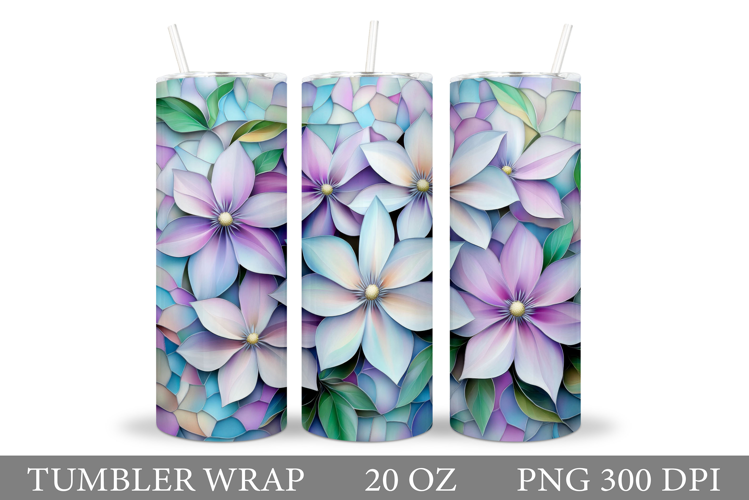 Floral Tumbler Design. Flowers Tumbler Sublimation