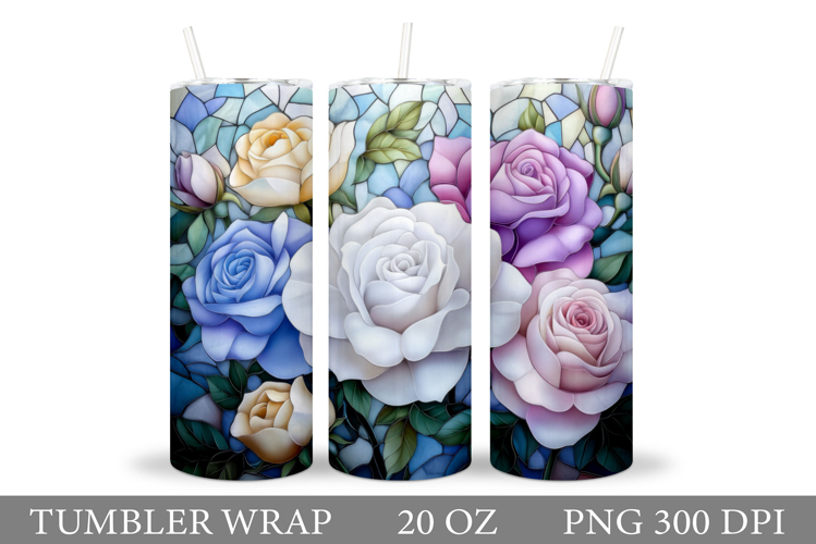 Roses Tumbler Sublimation. Flowers Tumbler Design