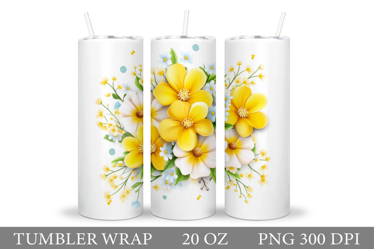 Flowers Tumbler Design. Sublimation Tumbler Flower