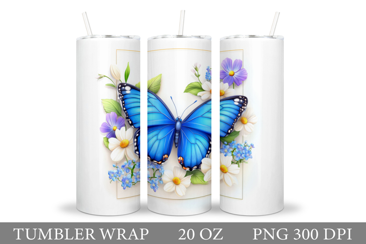 Butterflies Tumbler Design. Butterfly Tumbler Sublimation
