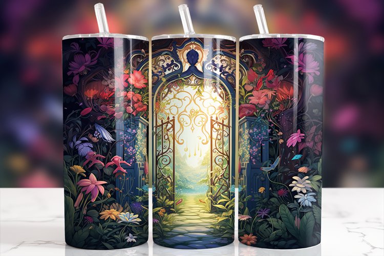 Garden Gate Tumbler Wrap Design