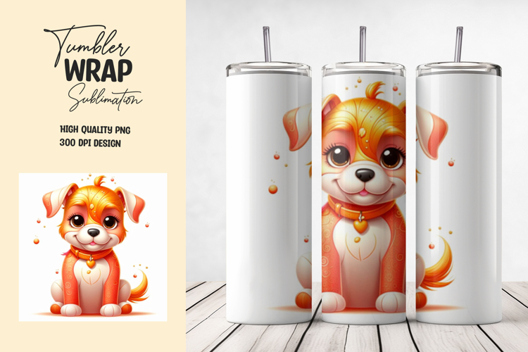Cute Orange Baby Bear Tumbler Wrap