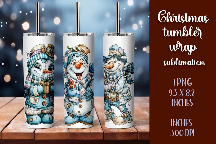 Cute and whimsical Christmas Girl Tumbler Wrap PNG 20oz
