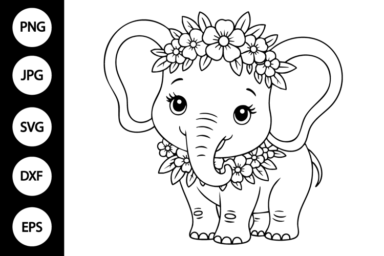 Baby Elephant SVG