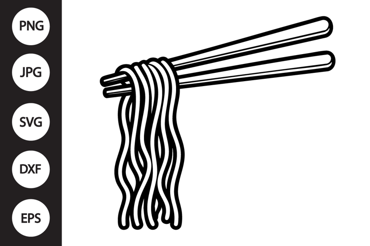 Chopsticks with Noodles SVG