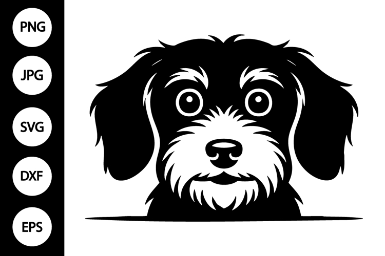 Peeking Wirehaired Dachshund Dog SVG