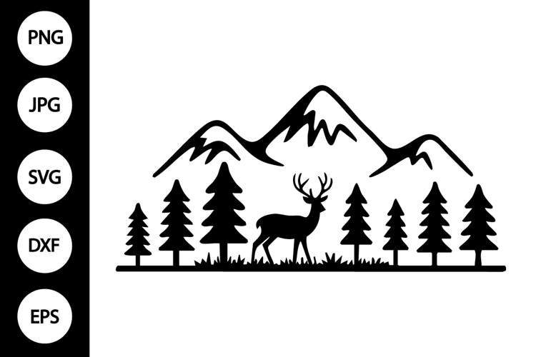 Forest Mountain Silhouette Image 3