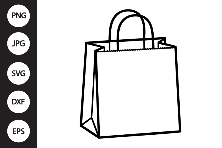 Paper Bag Outline SVG, Coloring Page