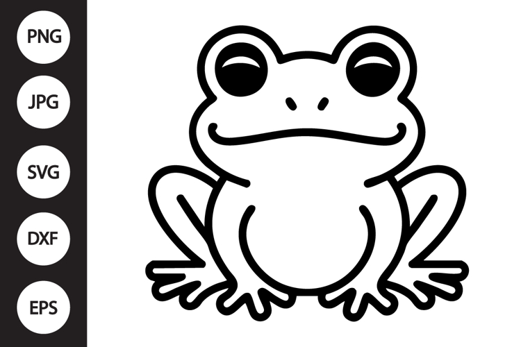 Frog Outline SVG, Coloring Page (6657112)